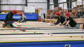 Barden employees working on panelized frame